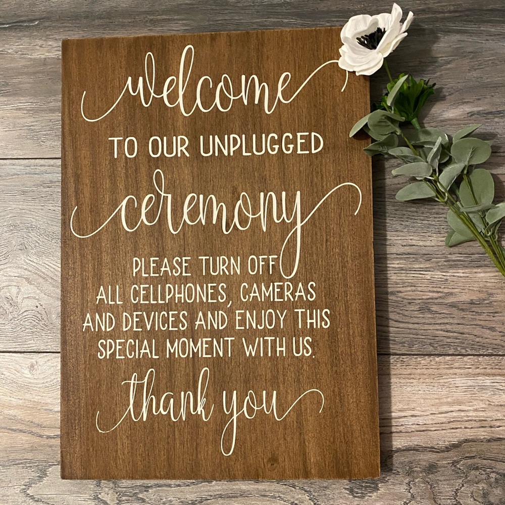 Unplugged Ceremony Sign